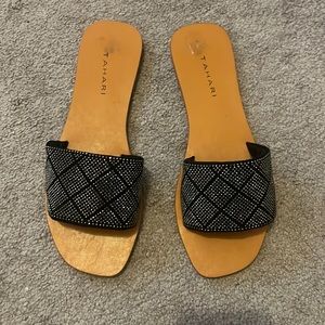 Black and silver sandals